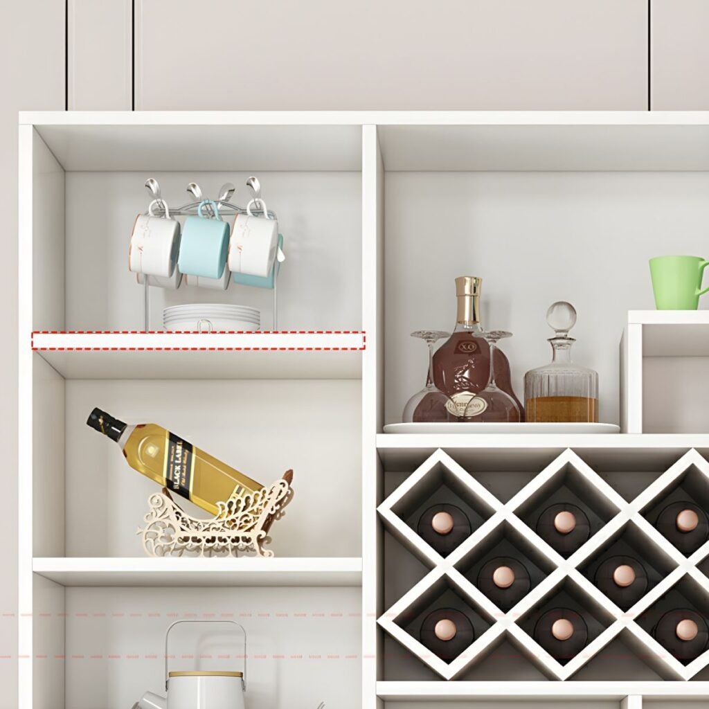 1200x12008 100 Chic Multi-Functional Pantry Sideboard with Professional Wine Grids and Sophisticated 79" Two-Tone Storage for Modern Home Cafes
