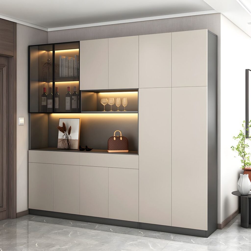 1200x12009 100 Handleless Glass Display Showcase with Seamless Rebound Doors and 79" Elegant Minimalist 7-Style Customization