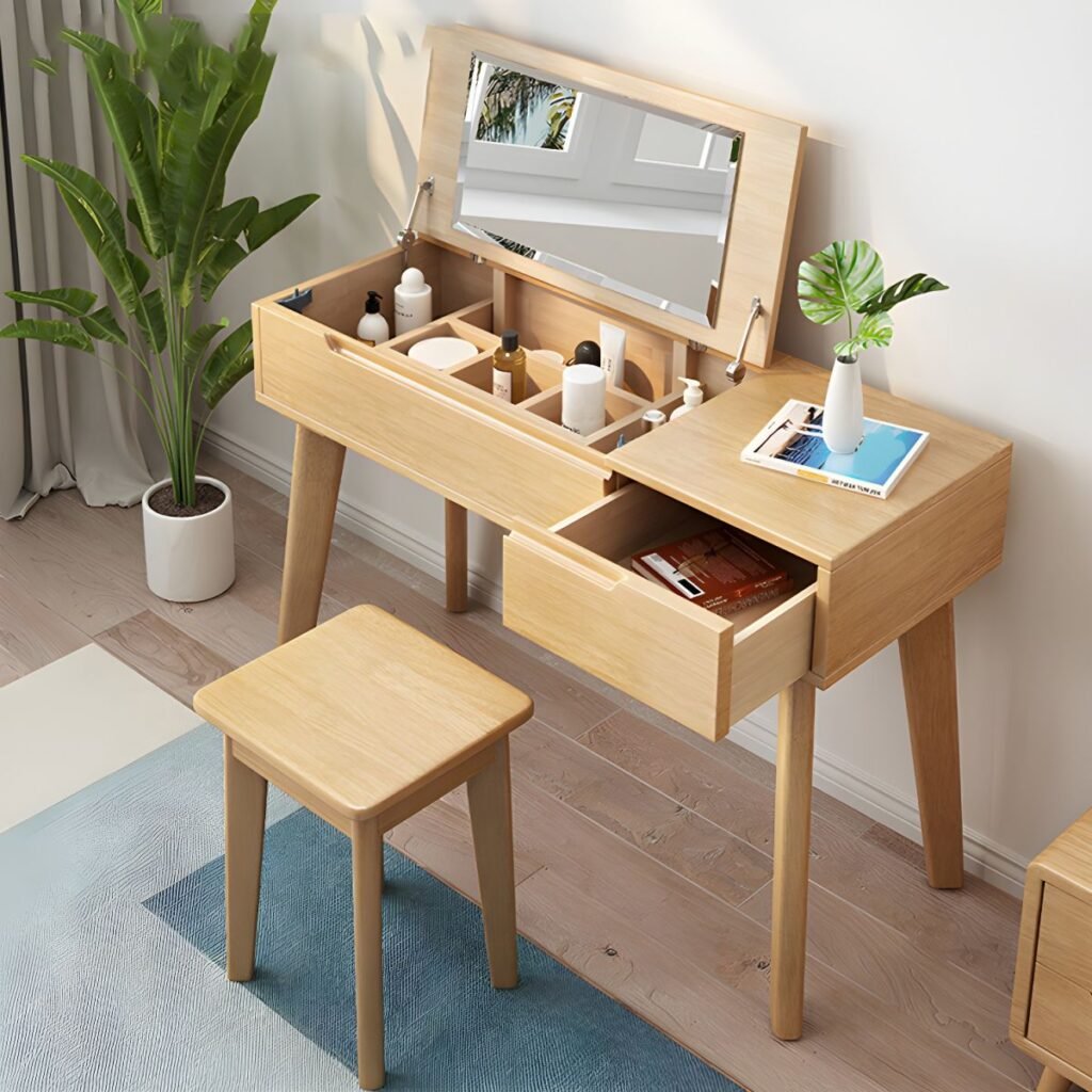1200x1200 109 Wood Texture Makeup Desk | Blissful 60-120cm Wood Set