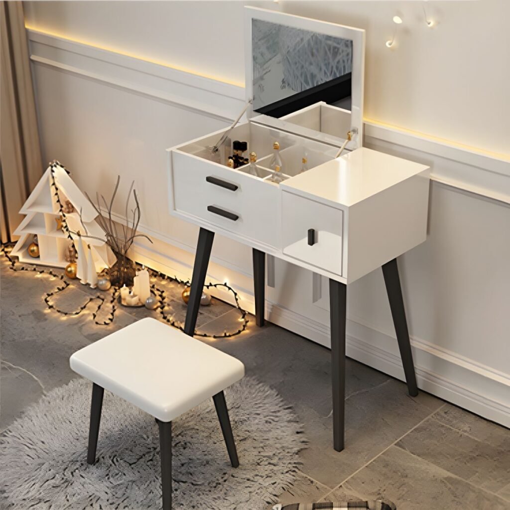 1200x1200 120 White Vanity with Accent Handles | Joyful 80-100cm Set
