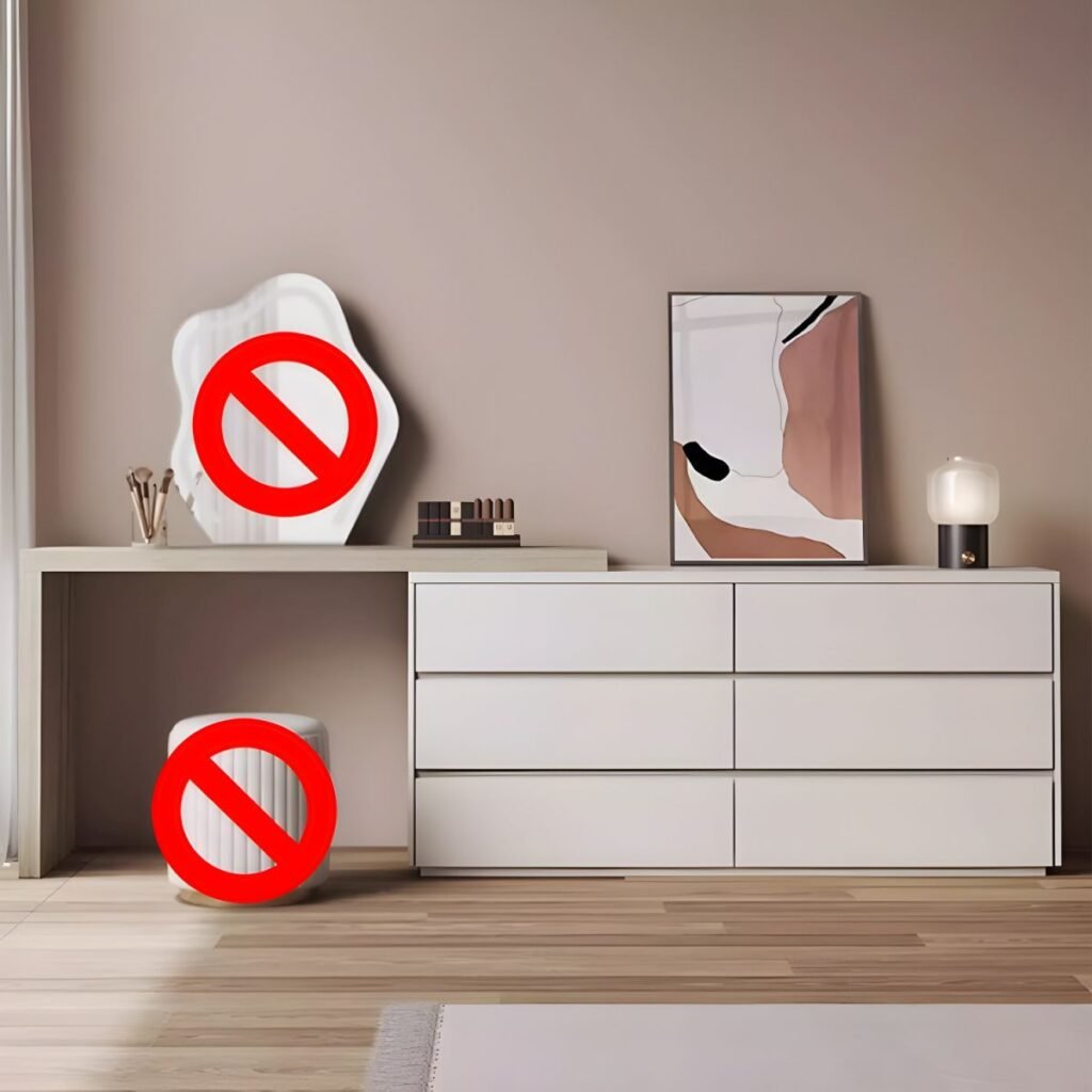 1200x1200 121 Grey Expandable Vanity Desk | Grand 150cm Flexible Set