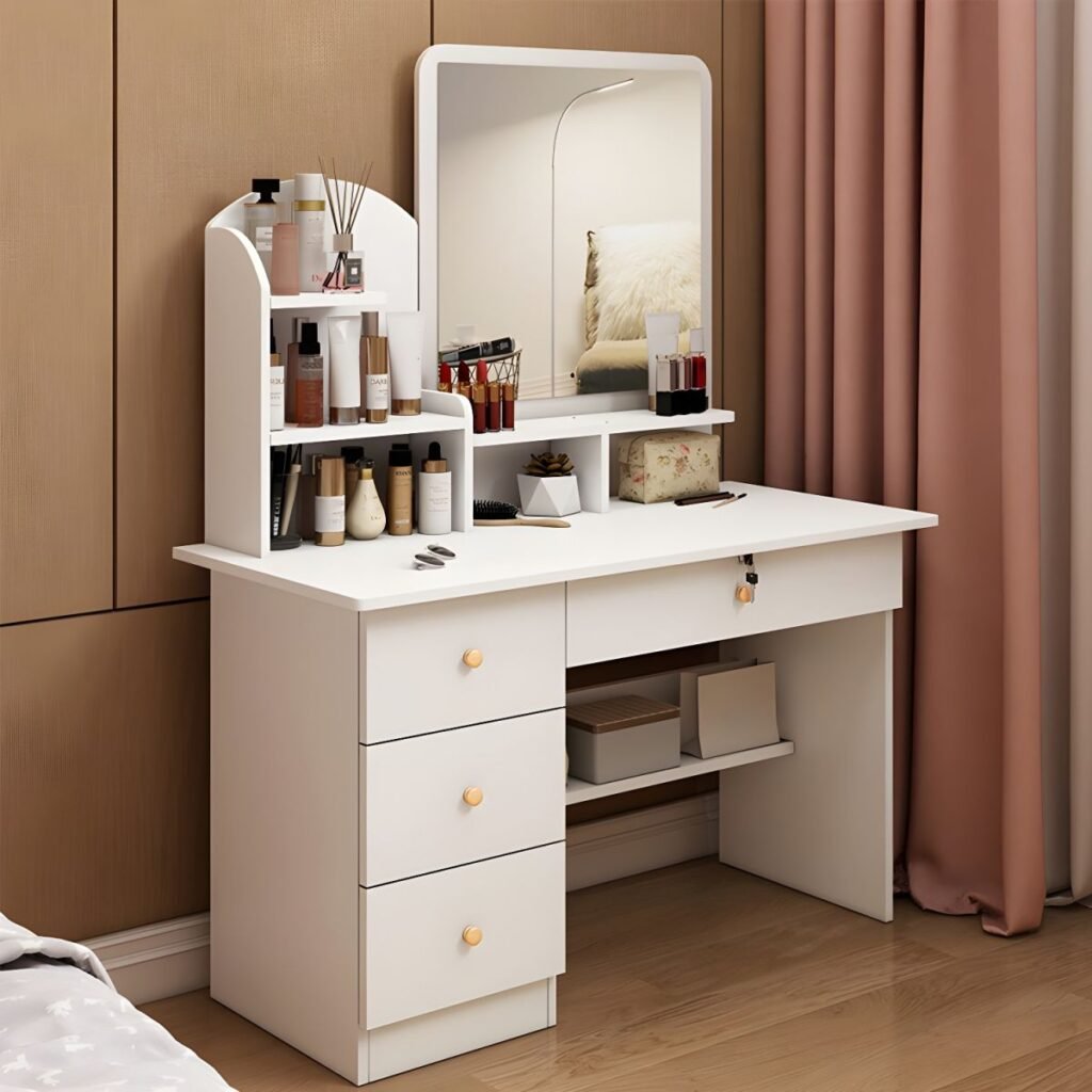 1200x1200 137 Compact Swivel Makeup Desk | Zen 80cm E0 Board Unit