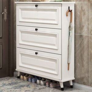 Bambusa Shoe Storage Cabinet 3-tier Shoe Displays with Dustproof Cover