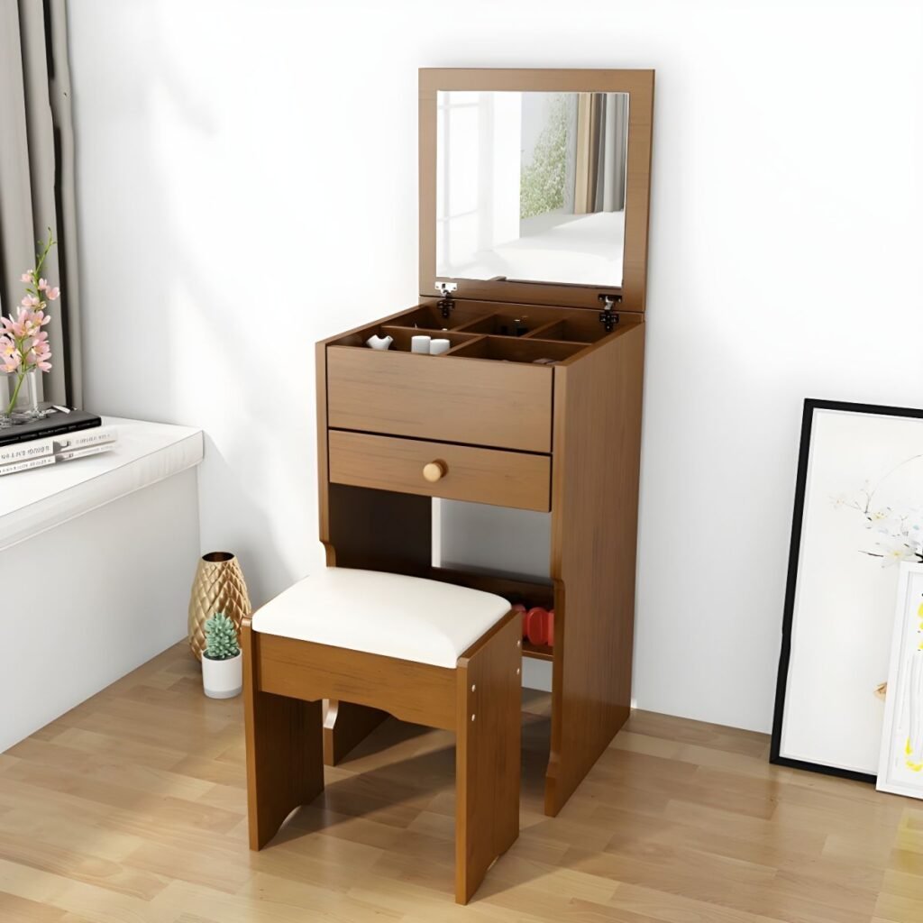 1200x12001 123 Sleek Narrow Makeup Vanity | 40-80cm Peaceful Set