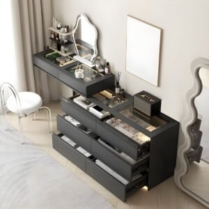 Modern Bedroom Furniture Vanity Desk With Led Mirror for Bedroom Makeup