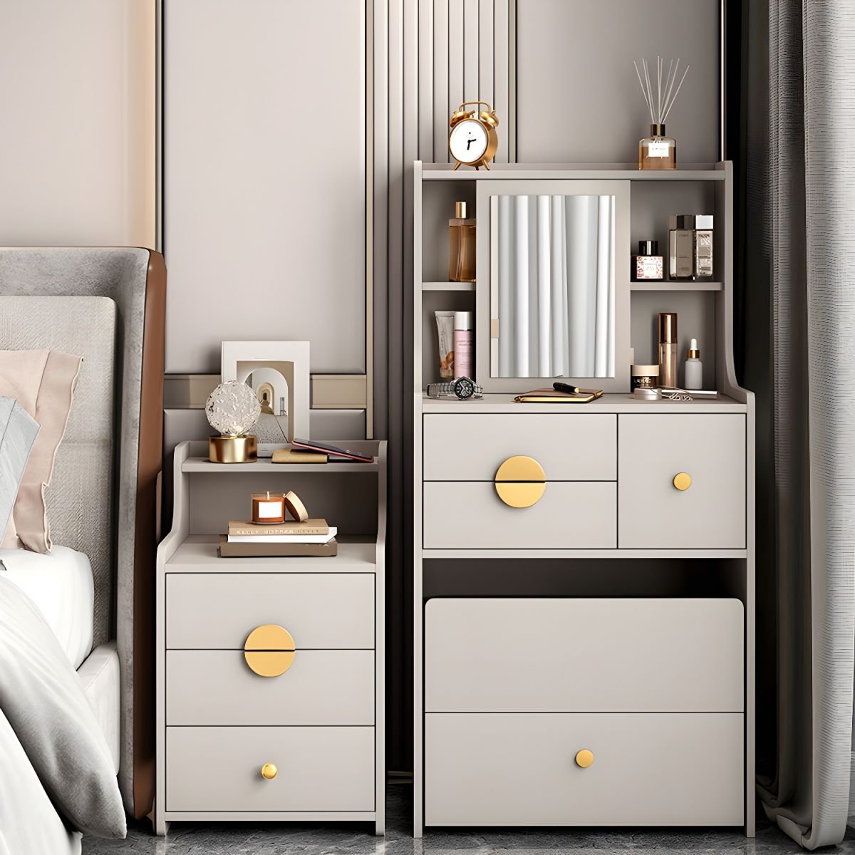 Modern Bedroom Furniture Vanity Desk With Led Mirror for Bedroom Makeup - Image 8