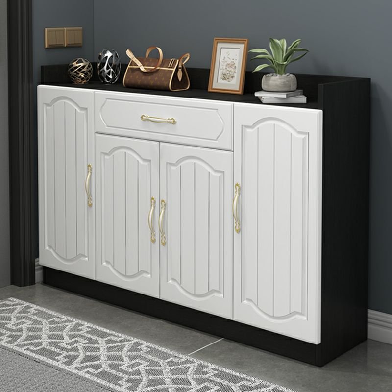 Modern White Narrow Shoe Storage Cabinet with 5 Tiers/4 Tiers Scratch Resistant for Home - Image 9