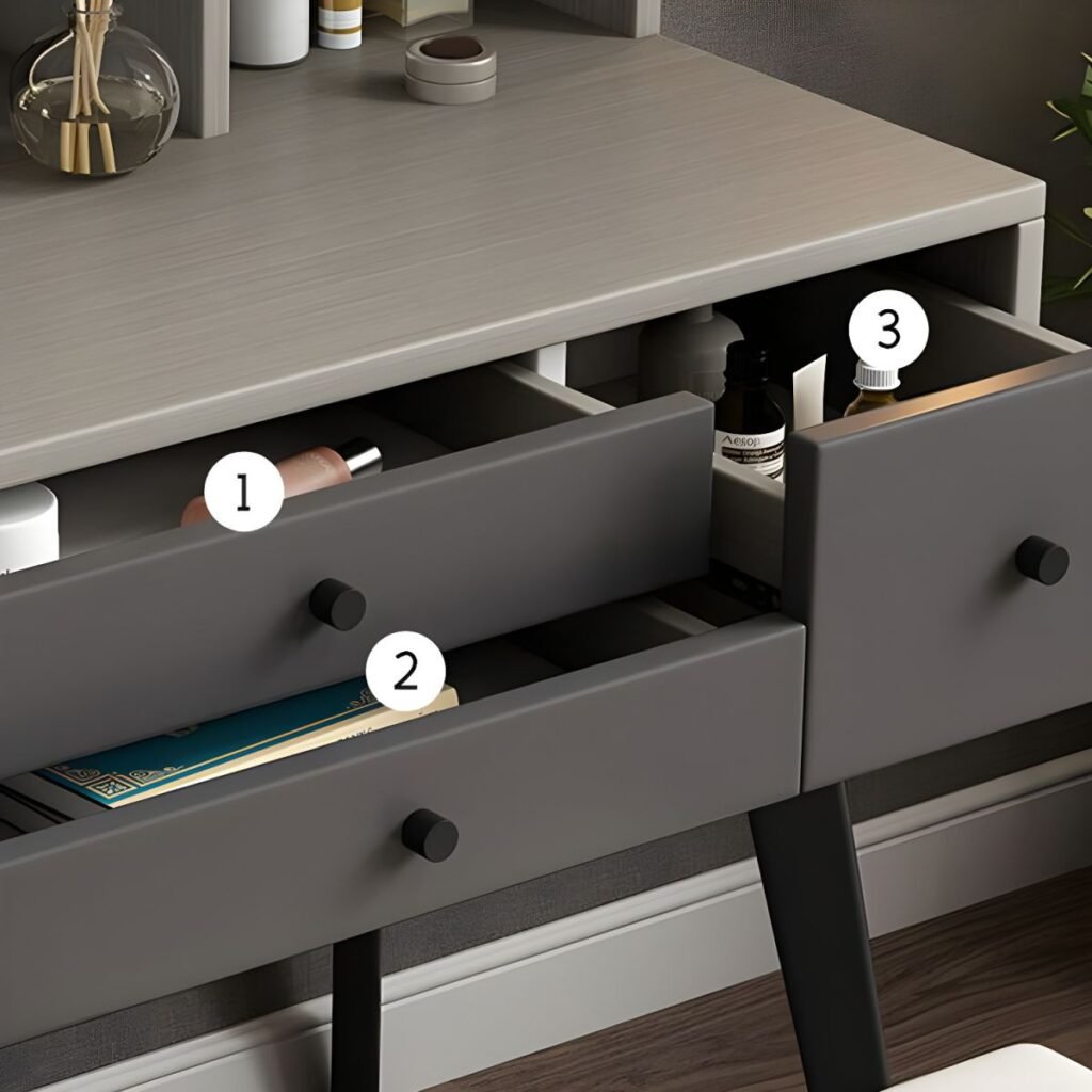 1200x120011 120 Vanity Desk with Shelves | Radiant 80cm Makeup Table