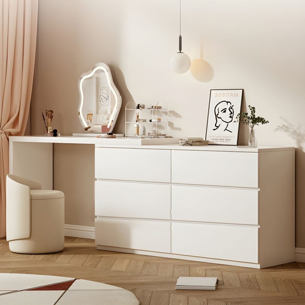 1200x120011 121 Double Chest Vanity with 6 Drawers in Pure White