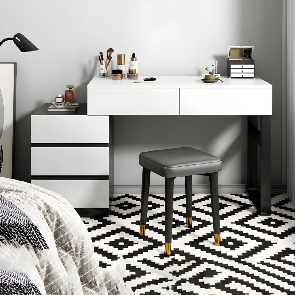 1200x120012 99 Grey and White Vanity | Serene 80cm Compact Table