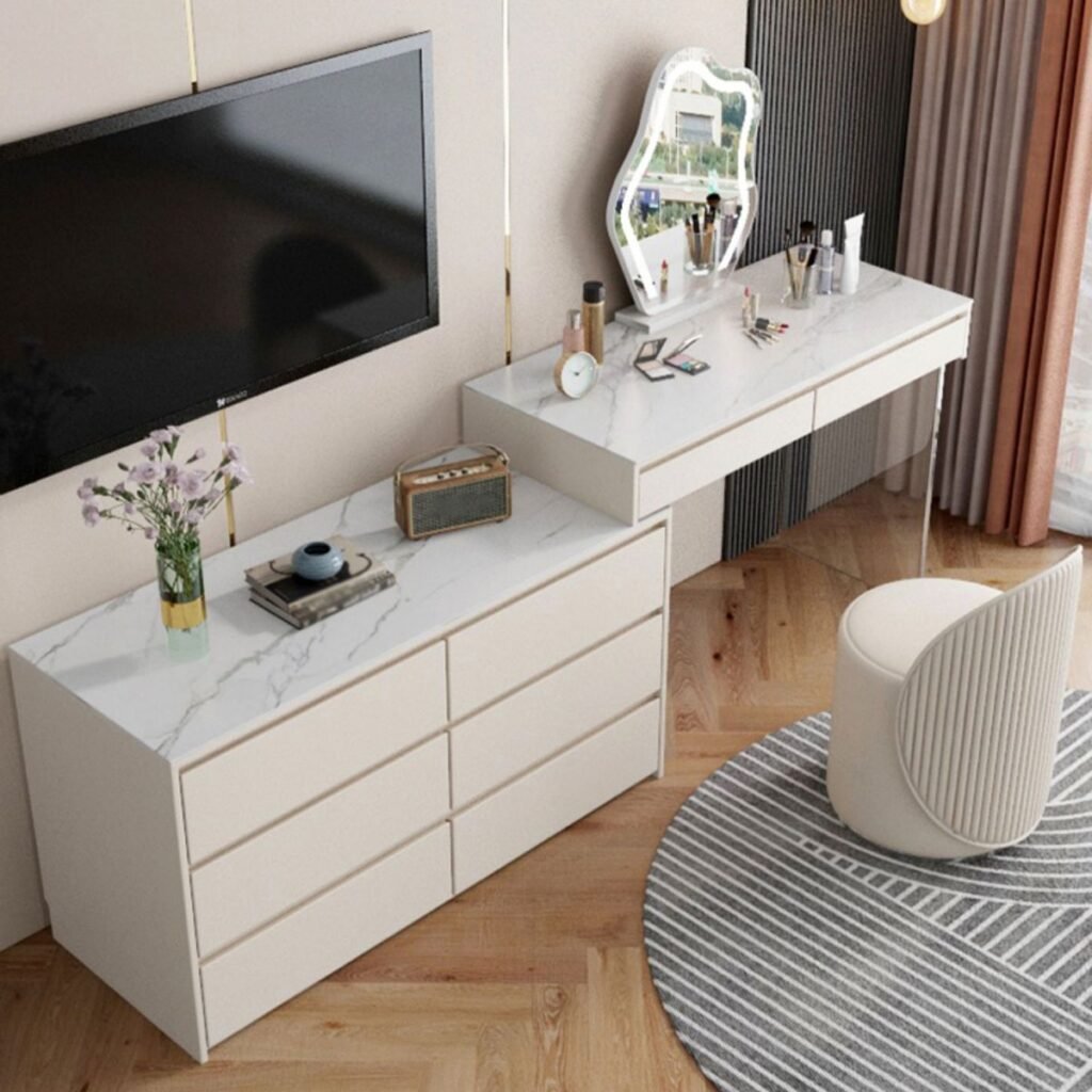 1200x12002 115 White Wide Drawer Vanity | Peaceful 3-6 Drawer Set