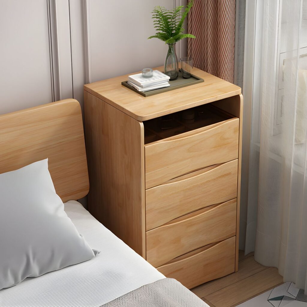 1200x12002 117 Brown Wood Narrow Vanity Set | Cozy 48cm Rustic Desk