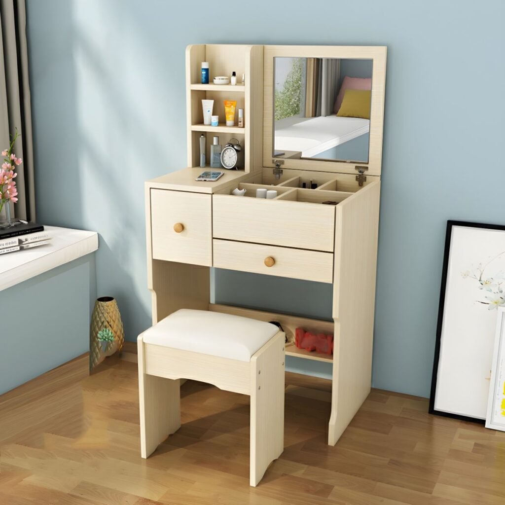 1200x12002 119 Sleek Narrow Makeup Vanity | 40-80cm Peaceful Set