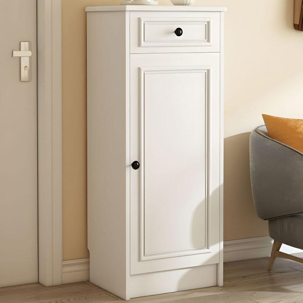 1200x12002 152 Chalk Shoe Storage Cabinet, Shoe Stack with 5 Tiers, Shelf, Gate, Dustpro of Cover, and Closed Back