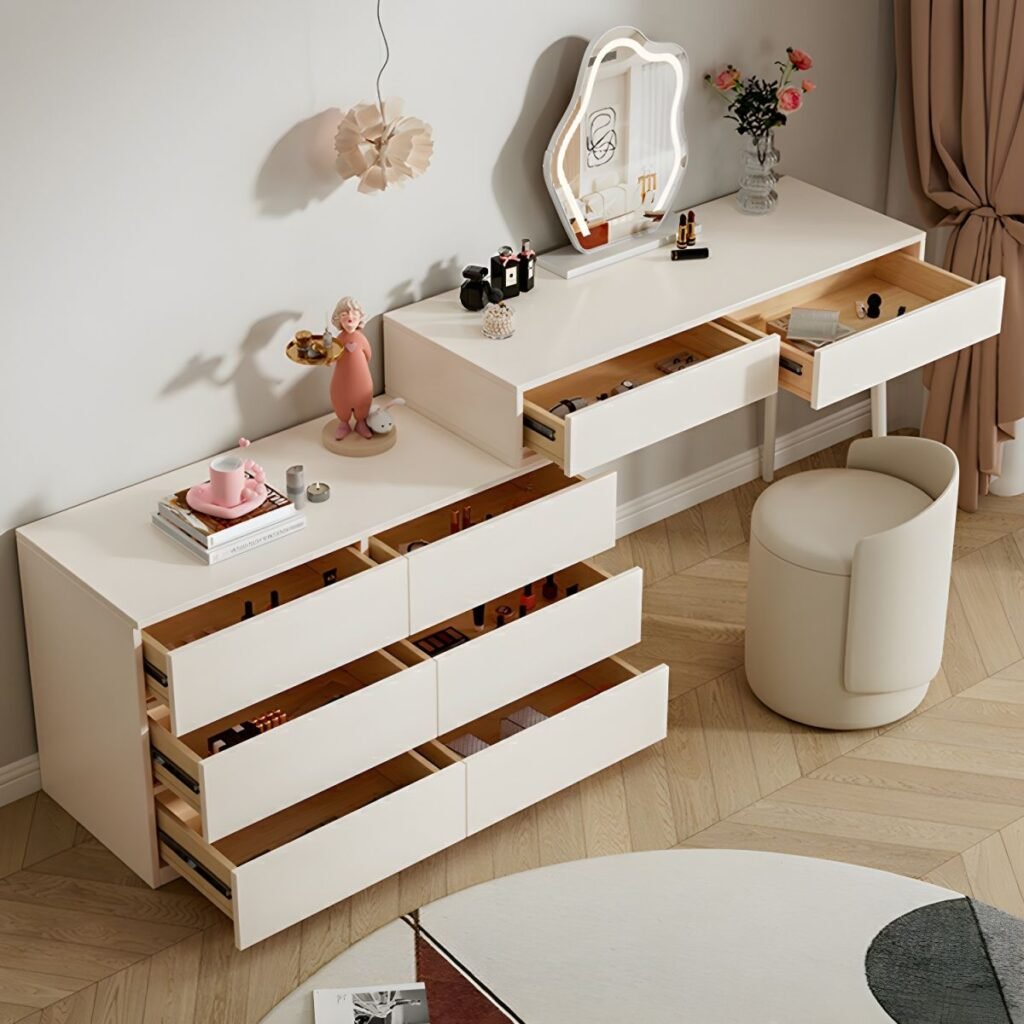 1200x12002 93 Vanity Set with Lighting, Scalable, 5 Drawers and Push-Pull Features