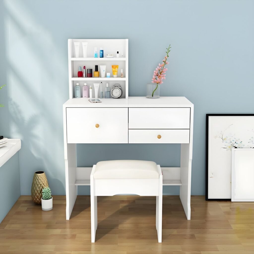 1200x12003 108 Sleek Narrow Makeup Vanity | 40-80cm Peaceful Set