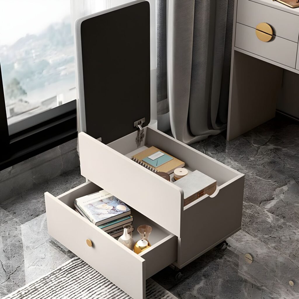 1200x12003 109 Chic Grey Vanity Desk | Sleek 120cm Asymmetric Set