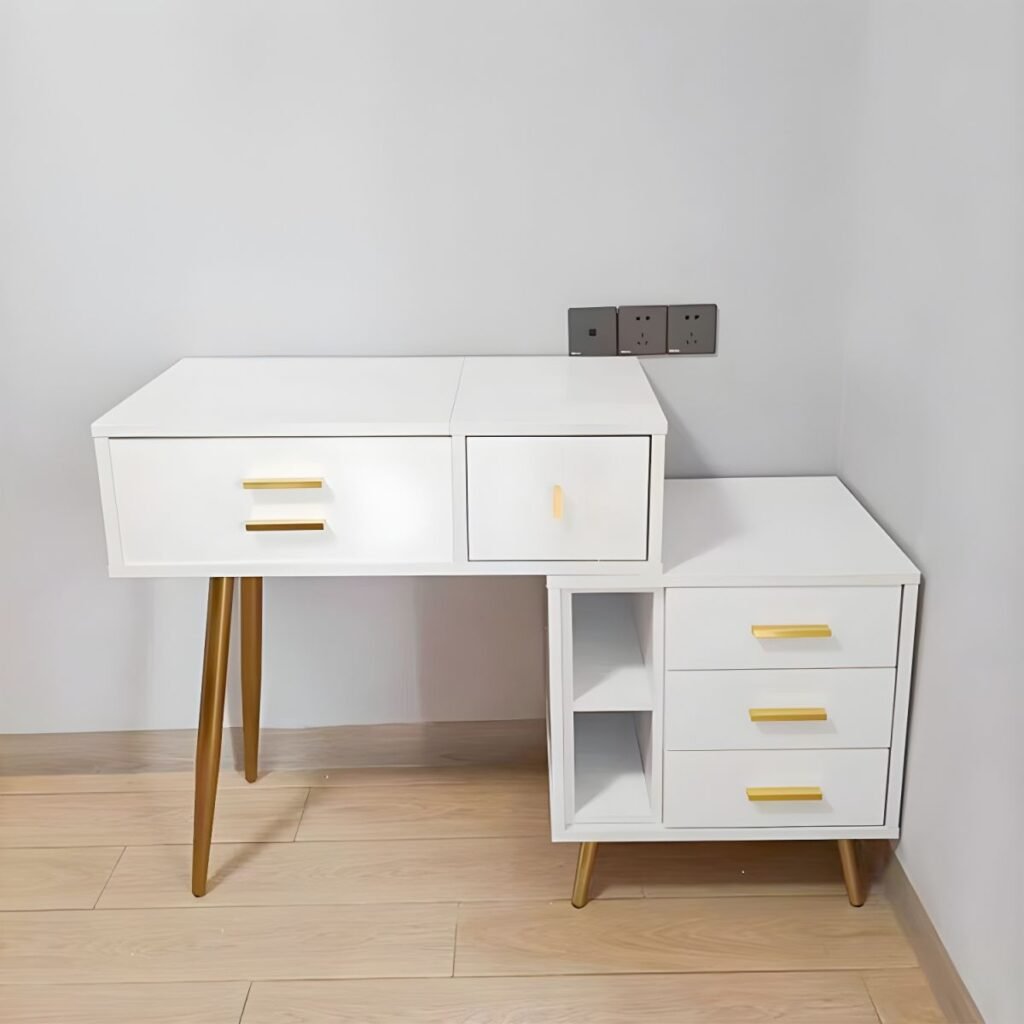 1200x12003 110 White Vanity with Accent Handles | Joyful 80-100cm Set