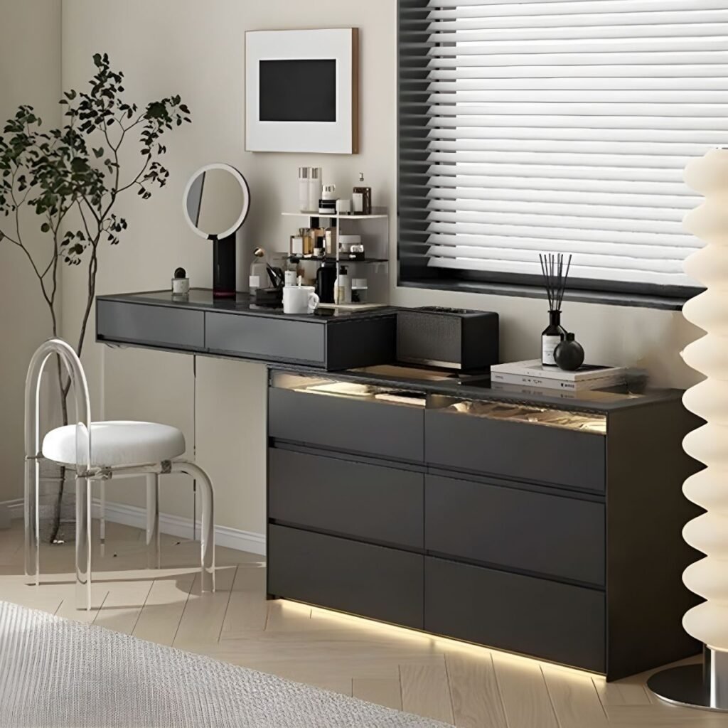 1200x12003 124 Slate Grey Glass Vanity | Majestic 120cm Swivel Set