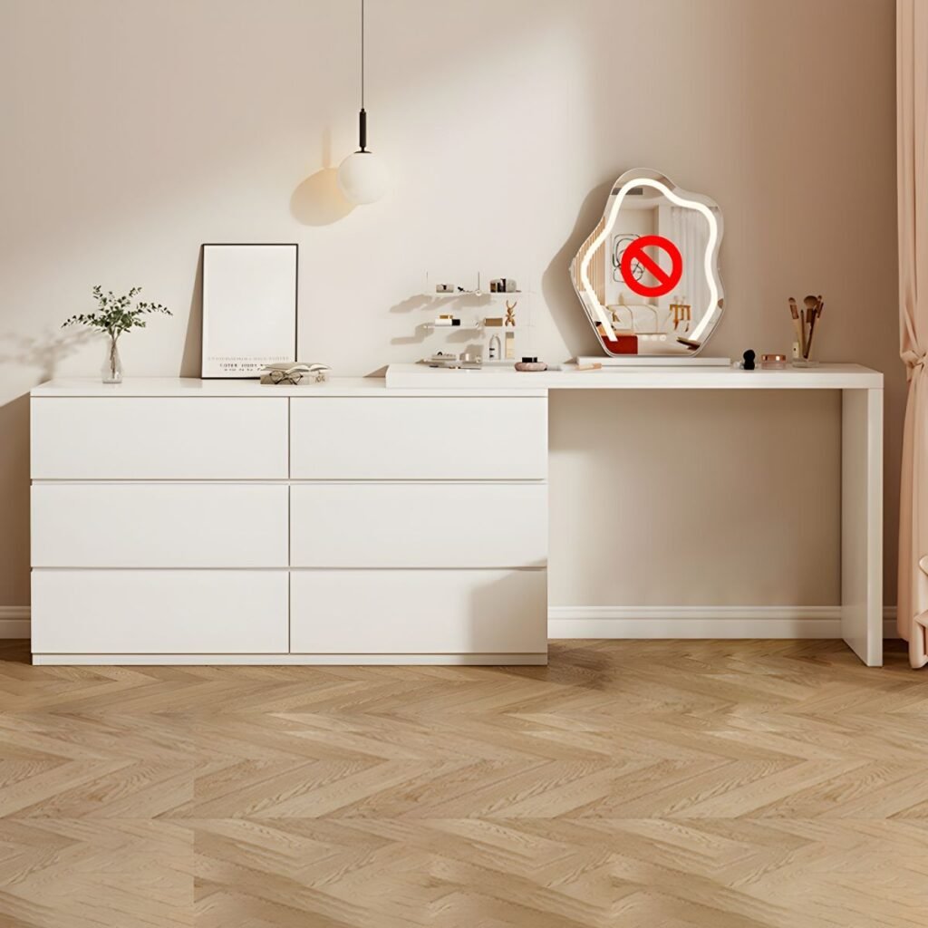 1200x12003 95 Double Chest Vanity with 6 Drawers in Pure White
