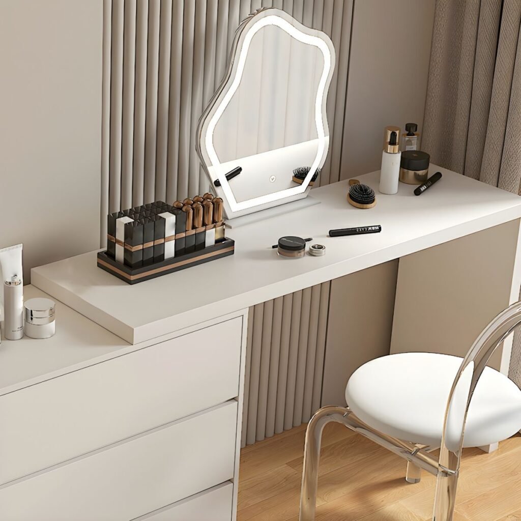 1200x12003 98 Large Vanity with 6 Drawers | Sublime 140cm White Desk