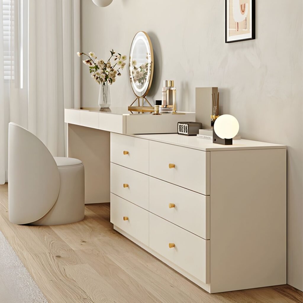 1200x12004 87 Glass Top Vanity with Drawers | Elegant White 140cm Desk