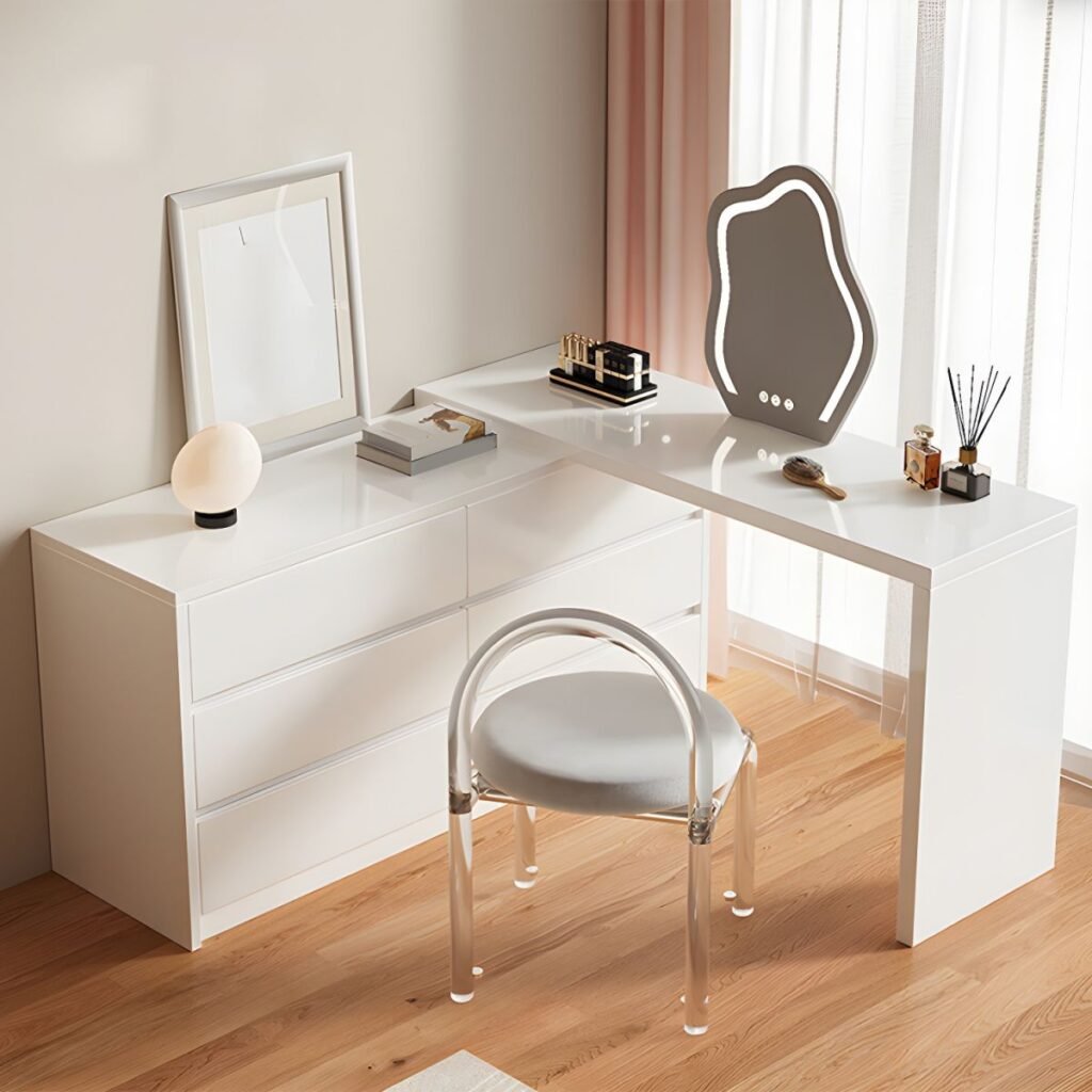 1200x12004 88 White Vanity with Drawers | Pristine 80cm Compact Desk