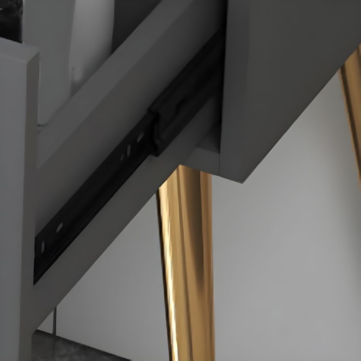 Modish Standard/Small Makeup Vanity with Reclaimed Wood Table Top and Standing Mirror, 2 Drawers, 2 Cabinets - Image 10