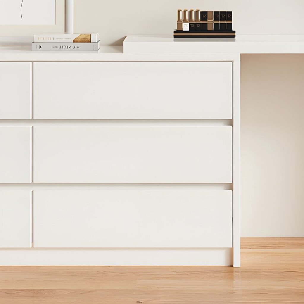 1200x12007 113 White Vanity with Drawers | Pristine 80cm Compact Desk