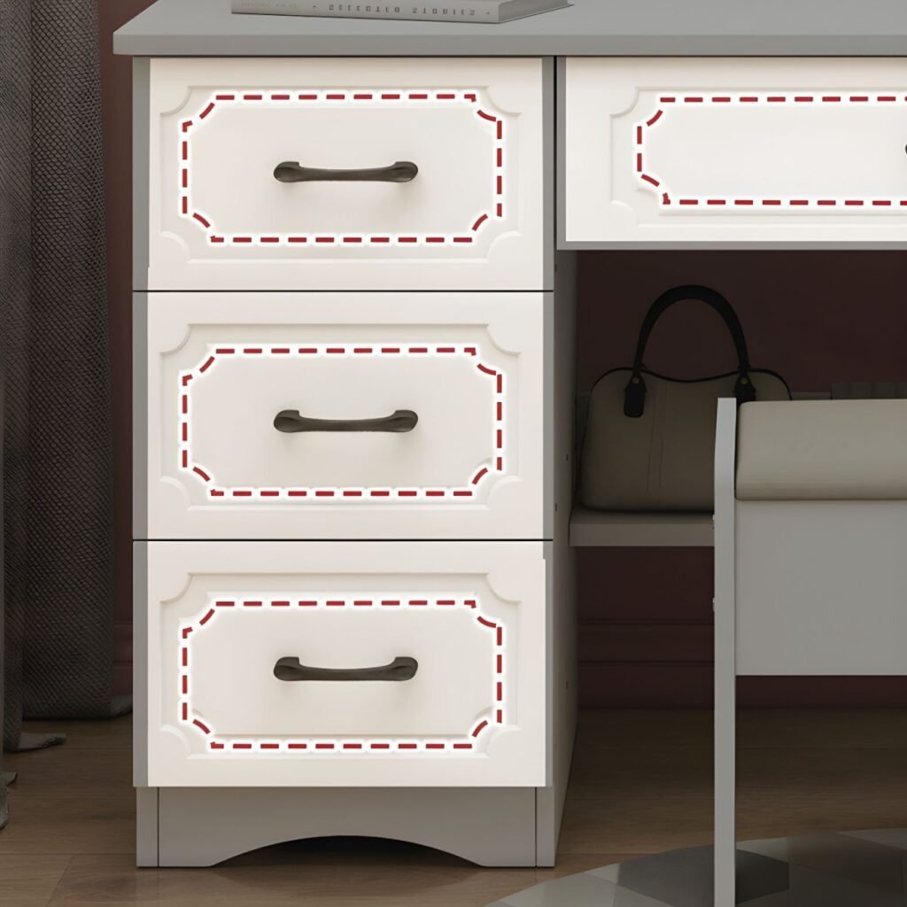1200x12007 139 Compact Swivel Makeup Desk | Zen 80cm E0 Board Unit