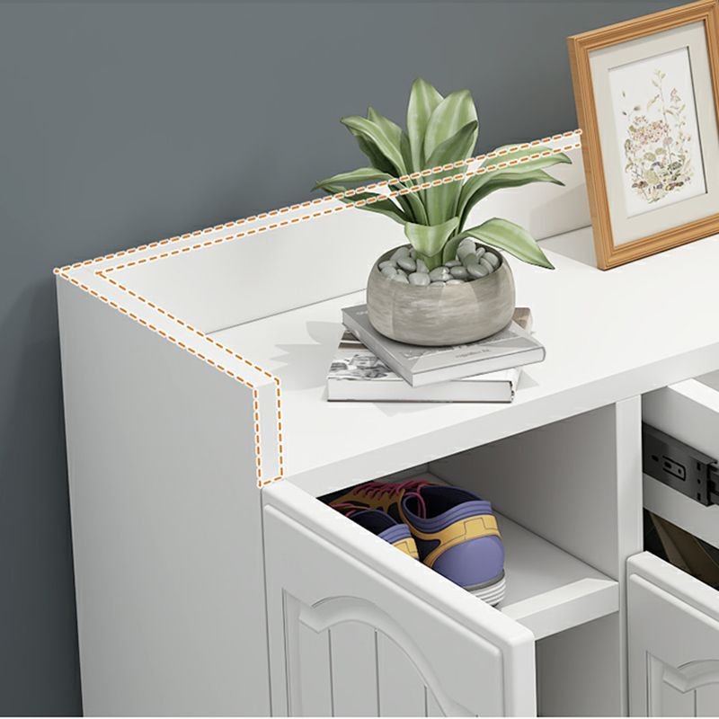 Modern White Narrow Shoe Storage Cabinet with 5 Tiers/4 Tiers Scratch Resistant for Home - Image 7