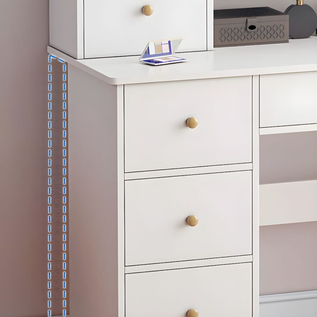 1200x12008 142 Two Tone Grey Vanity Set | Polished 120cm Storage Desk