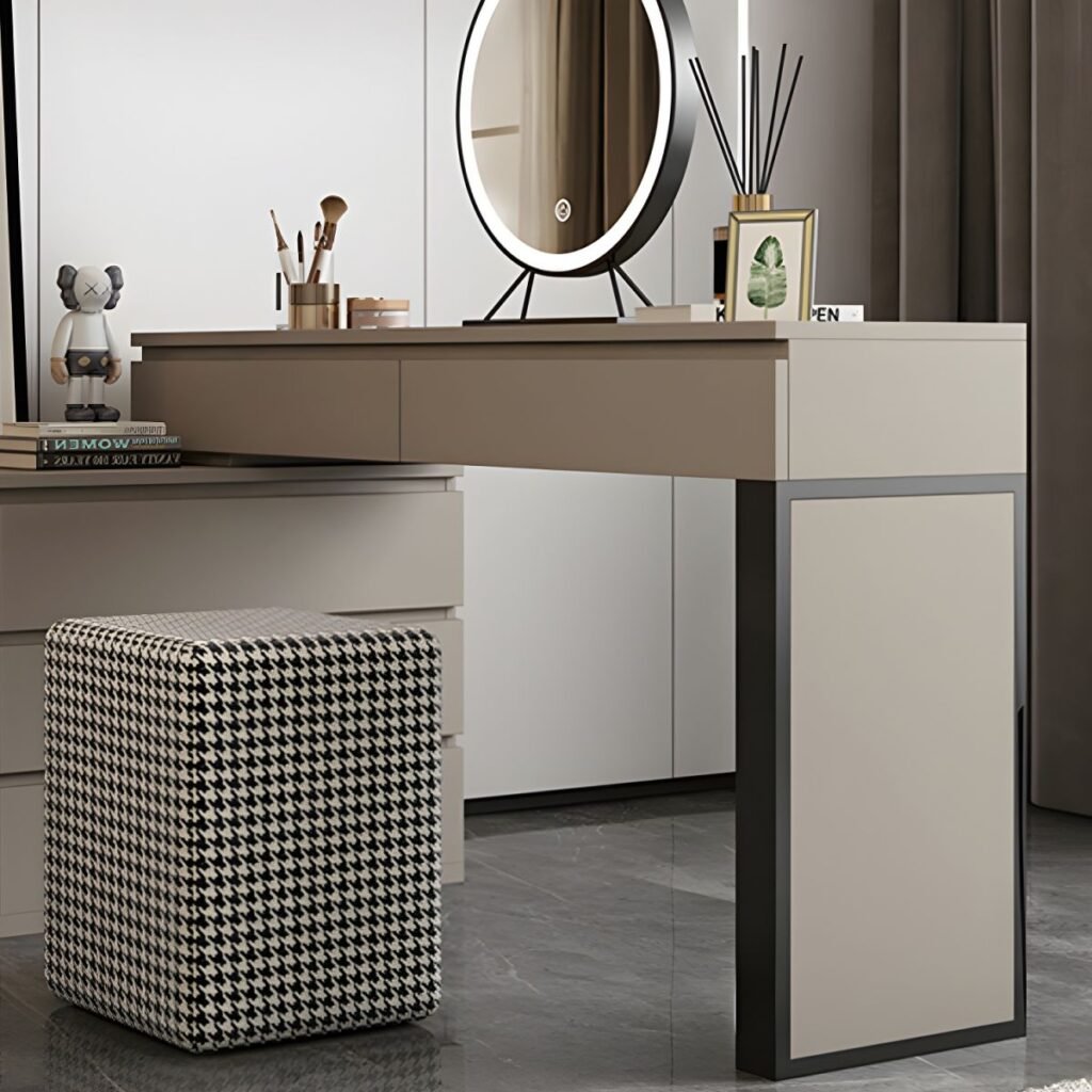 1200x12009 156 Modish Large Vanity Set with Laminate Table Top and 5 Drawers