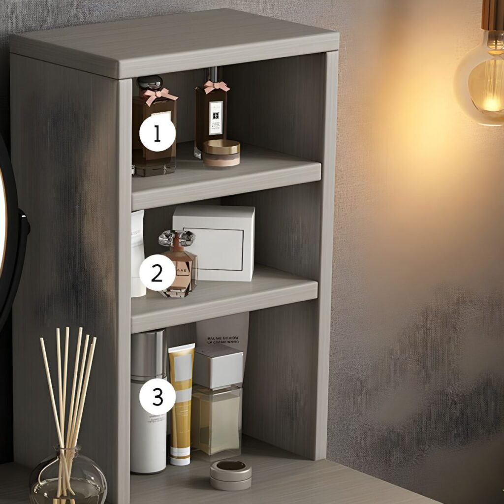 1200x12009 159 Vanity Desk with Shelves | Radiant 80cm Makeup Table