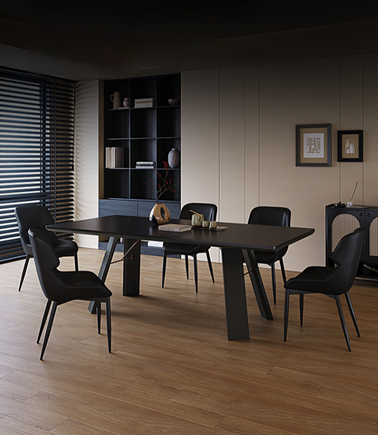 Contemporary Solid Wood Kitchen & Dining Table in Light Brown with Chip Resistant Fixed Legs for 6-person Seat/Seats 10/8 People - Image 2