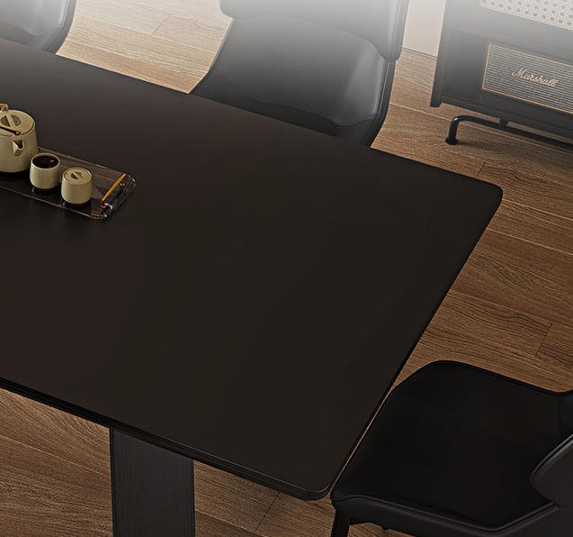 Contemporary Solid Wood Kitchen & Dining Table in Light Brown with Chip Resistant Fixed Legs for 6-person Seat/Seats 10/8 People - Image 3