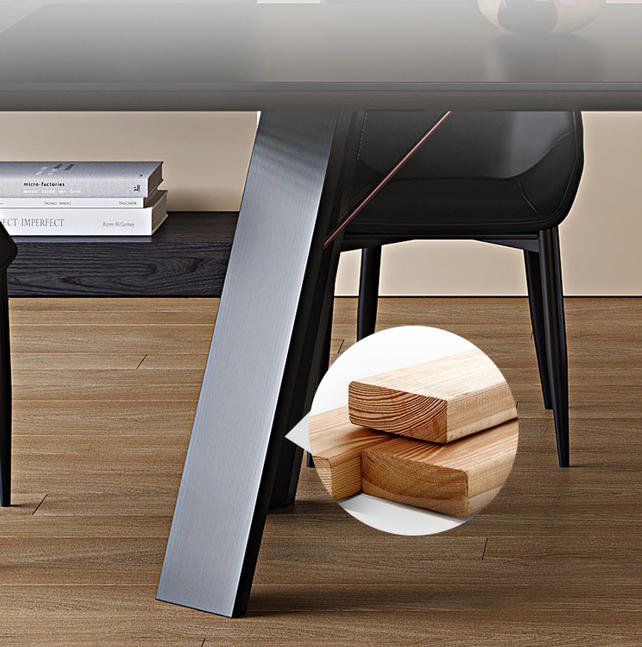 Contemporary Solid Wood Kitchen & Dining Table in Light Brown with Chip Resistant Fixed Legs for 6-person Seat/Seats 10/8 People - Image 5