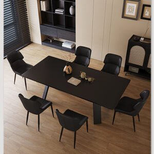 Contemporary Solid Wood Kitchen & Dining Table in Light Brown with Chip Resistant Fixed Legs for 6-person Seat/Seats 10/8 People
