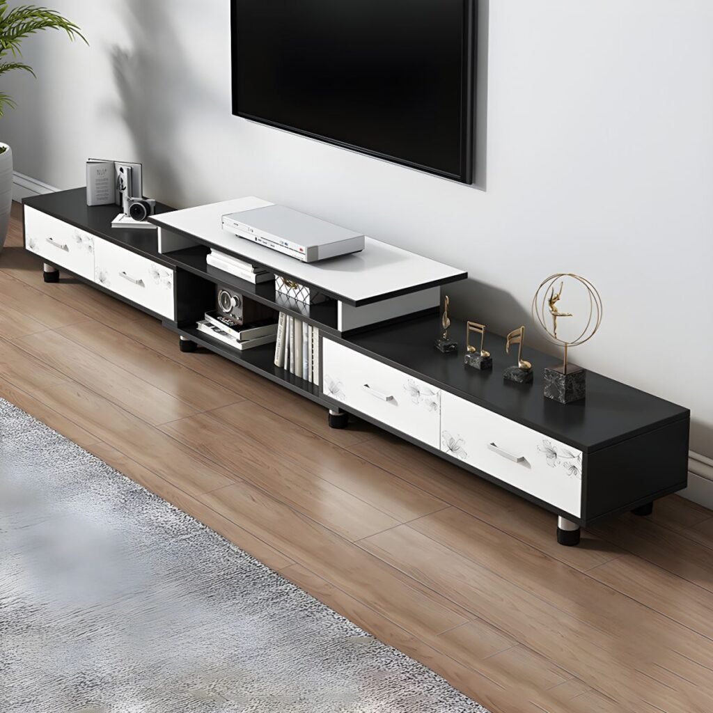 1200x1200 150 Modern Tiered TV Console | Charming 63" Unit