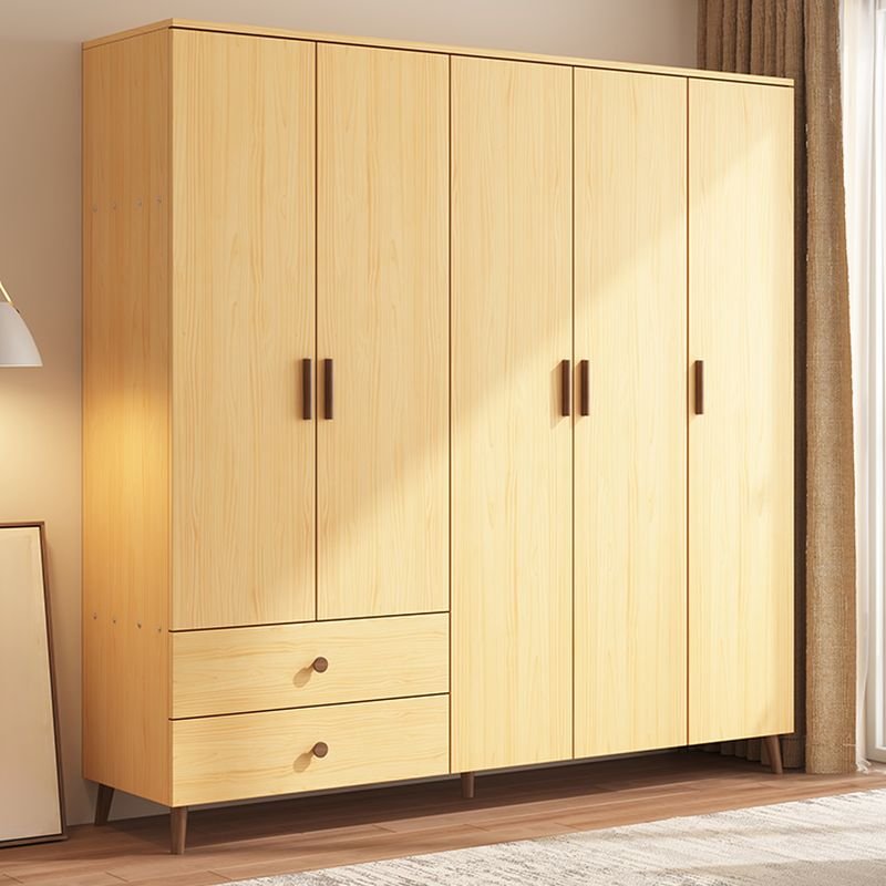 Simple Oak Wood Wardrobe with Soft Close Door, Interior Shelves, and Hanging Rod - Image 2