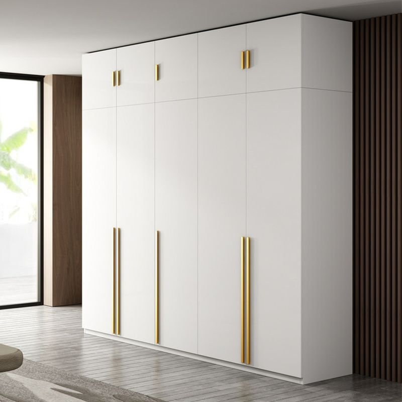Elegant Full-Wall White Armoire with 101.5" Floor-to-Ceiling Height and Integrated Side Drawers for a Divine Bedroom - Image 11