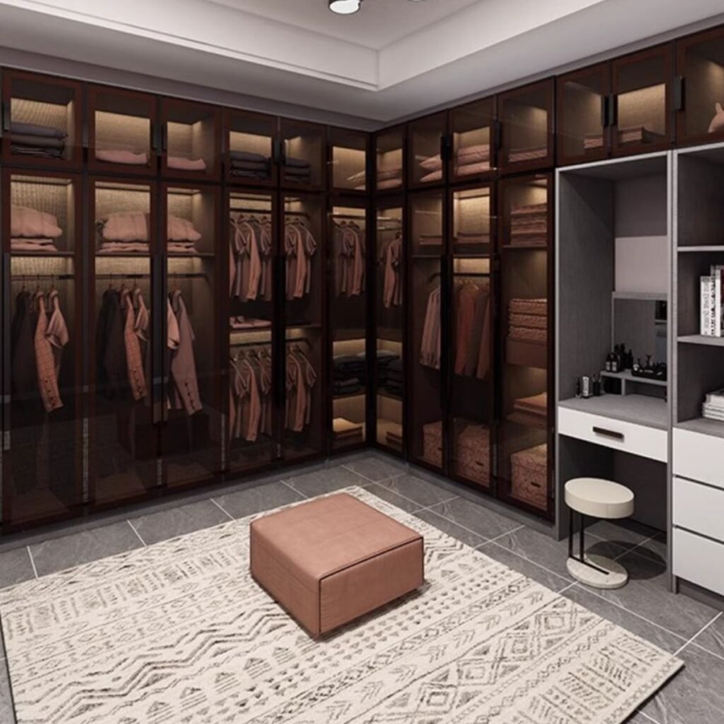 1200x12001 118 Stunning Glass Door Wardrobe with Integrated LED Lighting - Grand 95" Tall ENF Eco-Friendly Armoire
