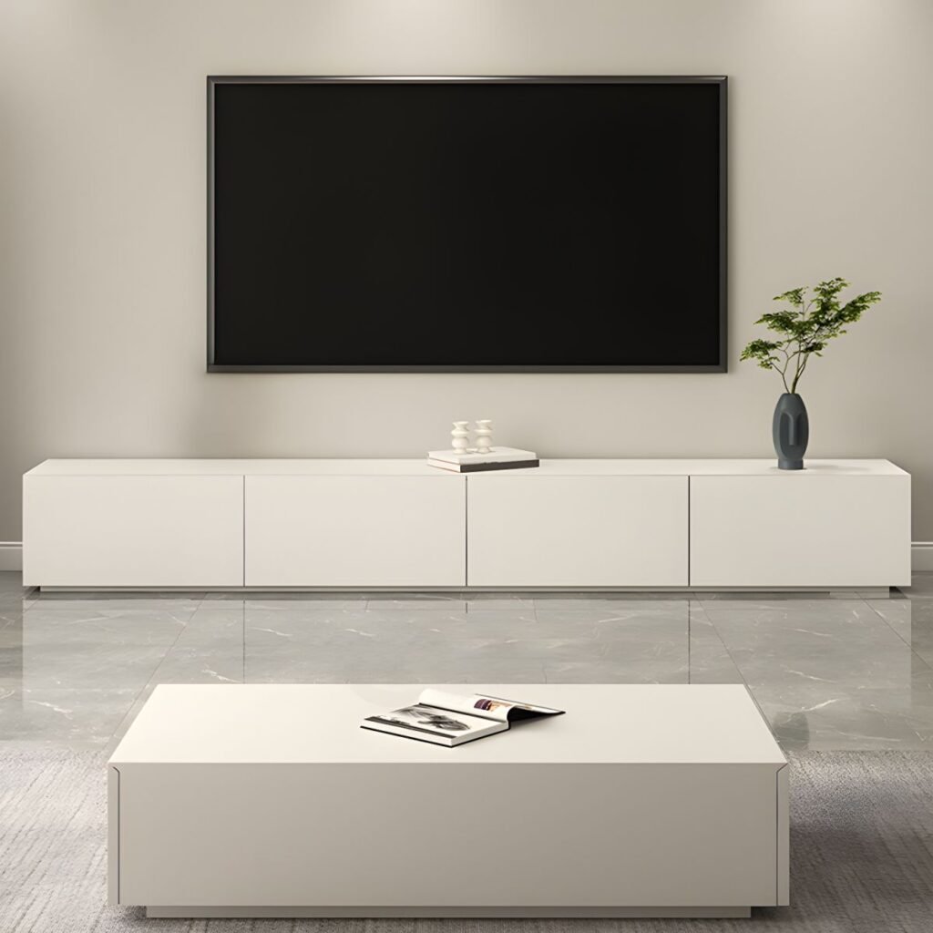 1200x12001 170 Sleek White Media Console | Stunning 94" Stand