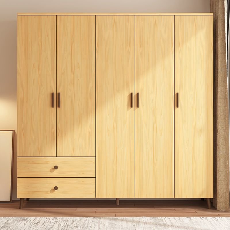 Simple Oak Wood Wardrobe with Soft Close Door, Interior Shelves, and Hanging Rod - Image 3
