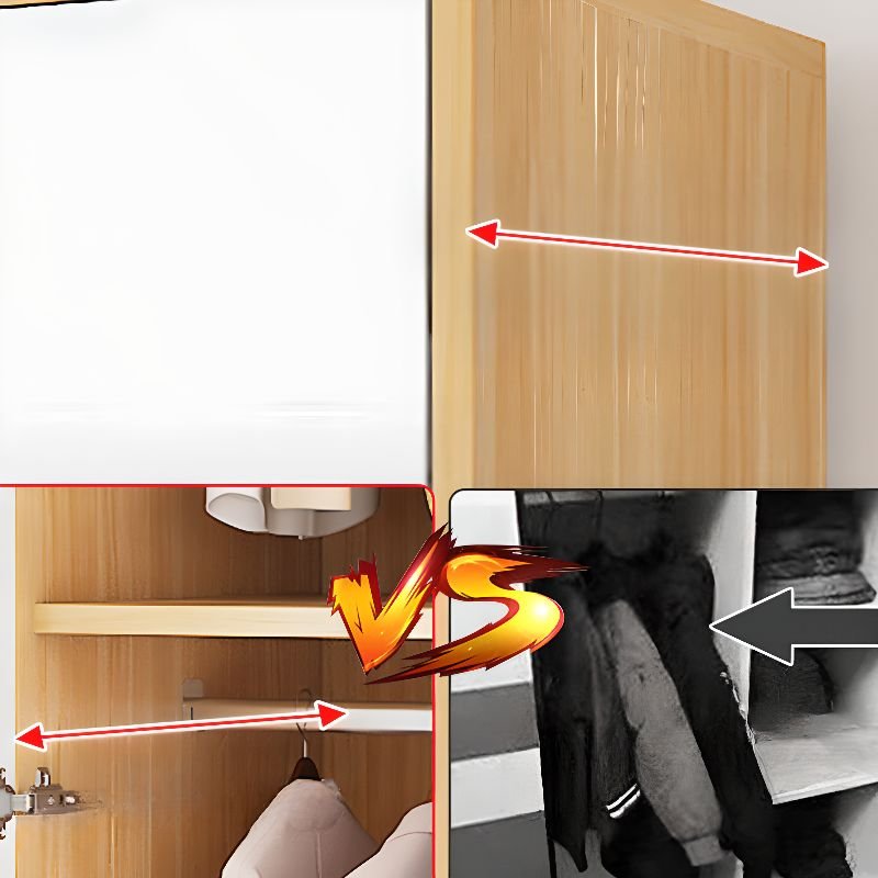 Modern Auburn Lumber Wardrobe Armoire with Soft Close Door, Compartments, Interior Shelves and Clothing Rod - Image 3