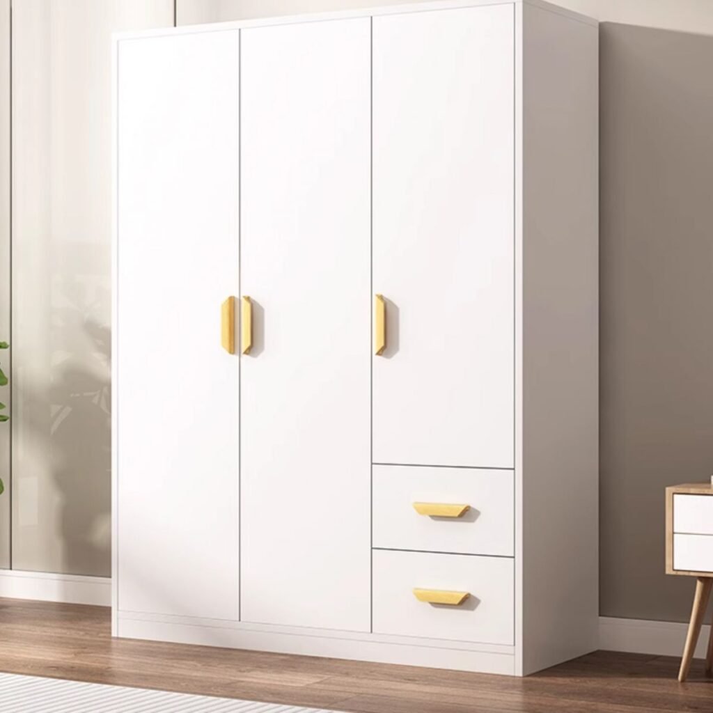 1200x12001 81 Elegant White and Oak Armoire with 86.5" Tall Design and Premium Cushioned Hinge Wardrobe for a Serene Bedroom