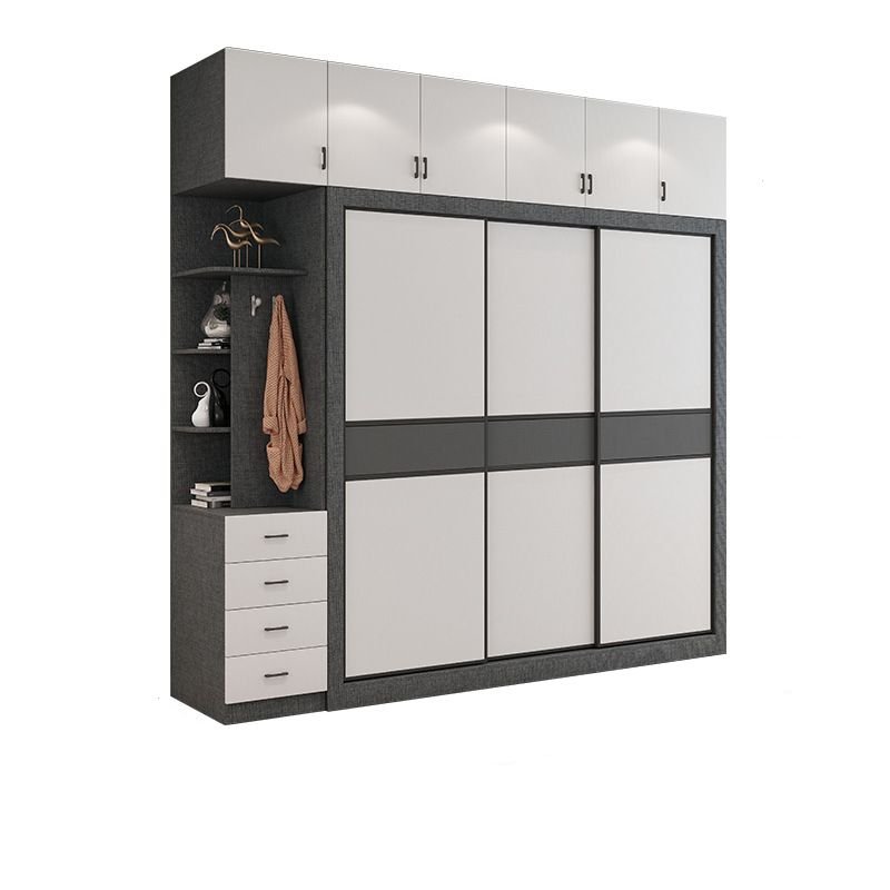 White Modish Manufactured Wood Independent Armoire Cabinet with Soft Close Drawer, Soft Close Door, and Interior Shelves - Image 8