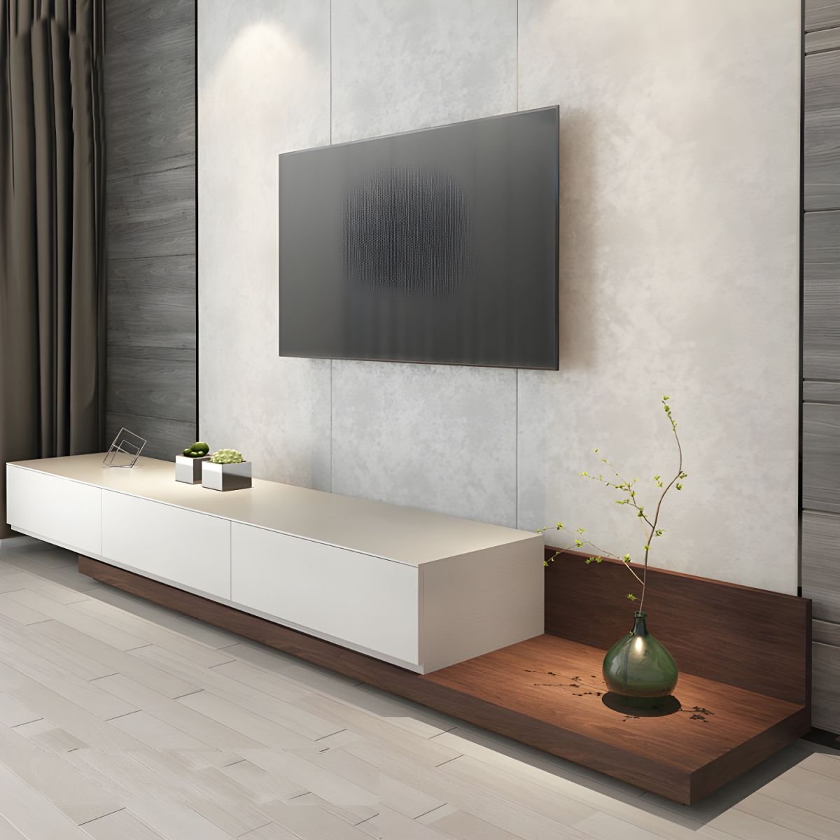 Ink Contemporary Lumber TV Stand with Multiple Drawer Options (6/4/3 Drawers) - Image 10