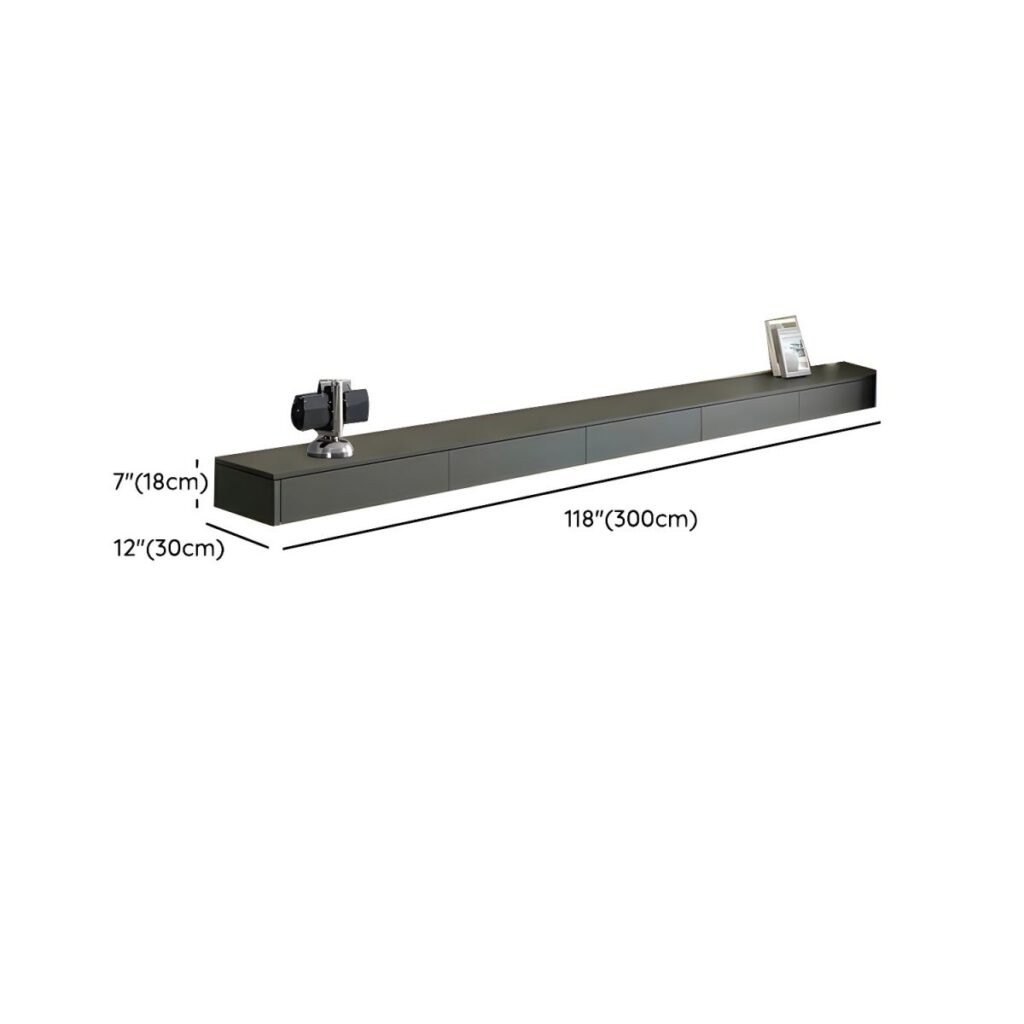 1200x120012 17 Extra Long Grey Floating TV Unit, Stunning 118 inch Modern Media Console with 5 Drawers for Luxury Homes