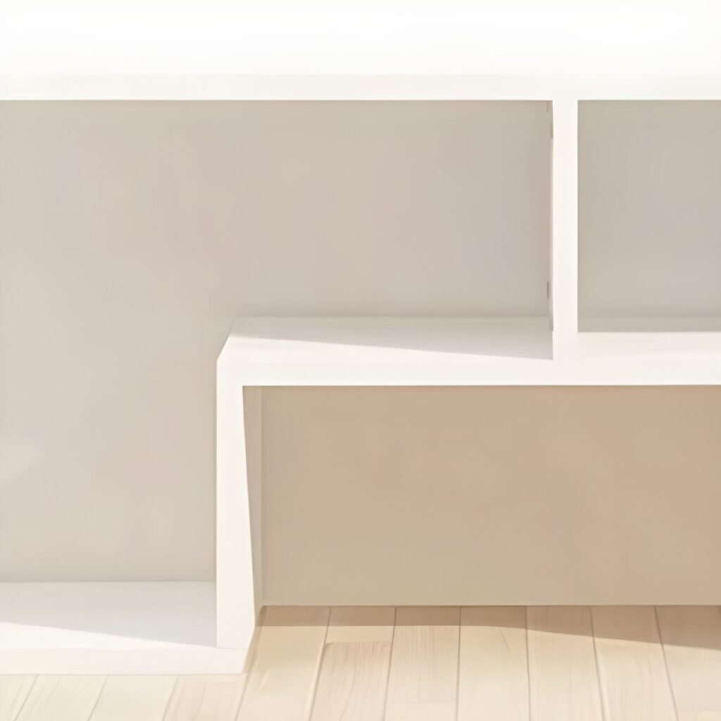 1200x12002 160 Open Frame White TV Console, Vibrant 55 inch Low Profile Media Stand for Modern Minimalist Homes